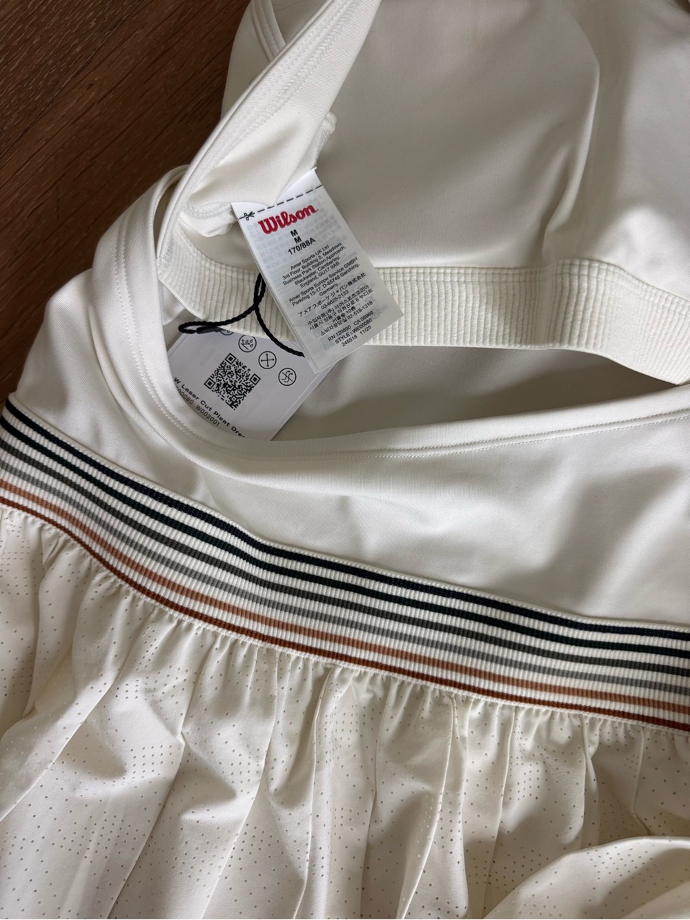 NWT Wilson Laser Cut Pleated Tennis Dress Ivory Cream - Picture 7 of 8
